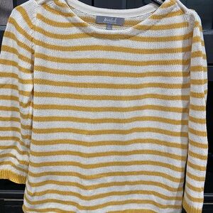 Mustard Striped Women's Sweater
